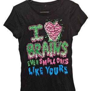 Hot Topic Black Tee with Colorful Graphic